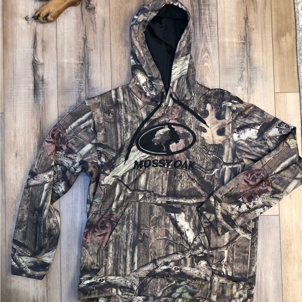 Mens Large Camo MossyOak Hoodie Sweatshirt
